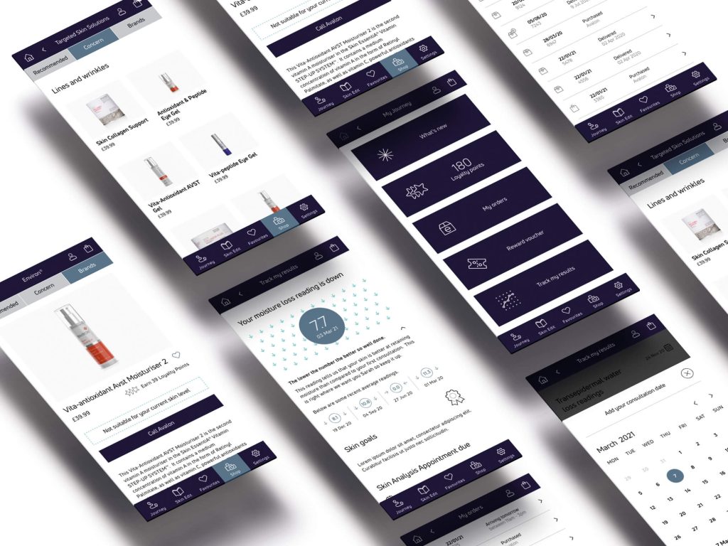 Eventis | image showing screengrabs from the Eventis skin system client app