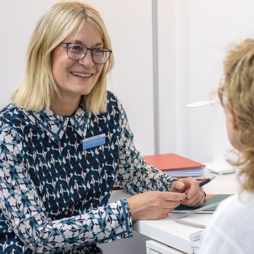 Dr Joyce Braaksma GP conuslots with a patient at The Lomond Clinic, Helensburgh